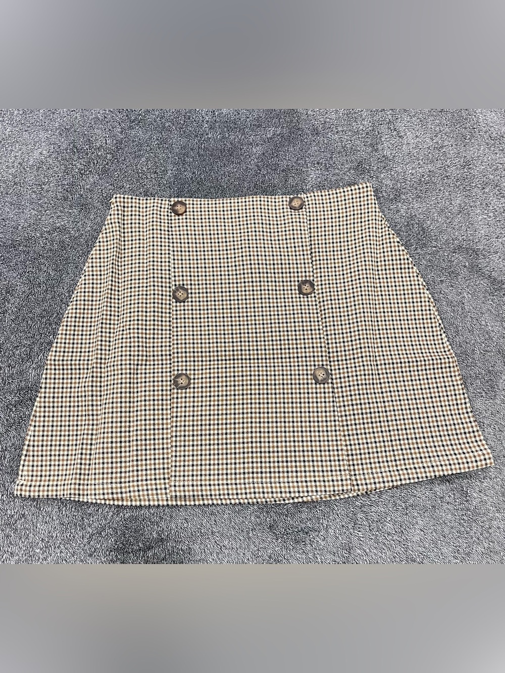 Rihoas brown and beige plaid mini skirt size S